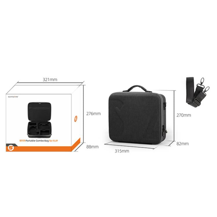For DJI Flip Sunnylife FP-B959 Organizer Bag Smooth Flying Kit Crossbody Bag - Gray