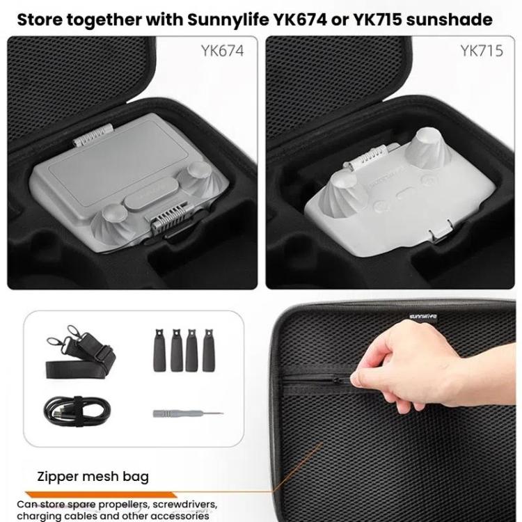 For DJI Flip Sunnylife FP-B959 Organizer Bag Smooth Flying Kit Crossbody Bag - Gray