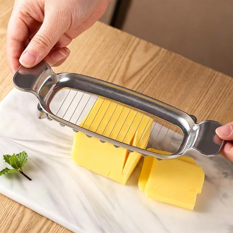 Aluminum Cheese Cutting Butter Cheese Slicer Foie Gras Egg Butter Divider Line Cutter - Polished