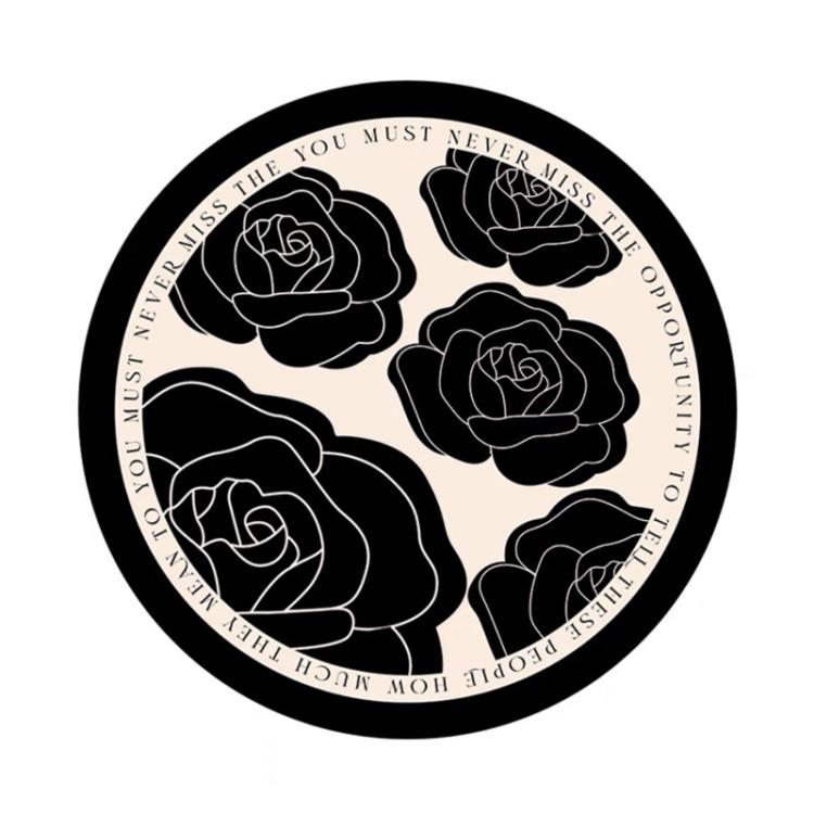 30x30cm Vintage Placemat Round Absorbent Thermal Insulation Table Mat Bar Coaster Dishes Western Placemat, Style: Black Rose