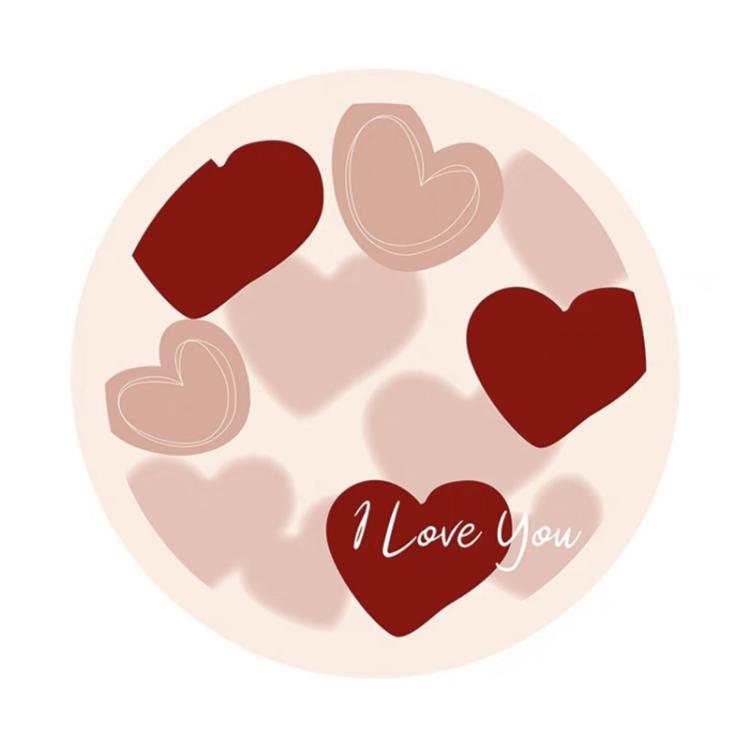 30x30cm Vintage Placemat Round Absorbent Thermal Insulation Table Mat Bar Coaster Dishes Western Placemat, Style: Love