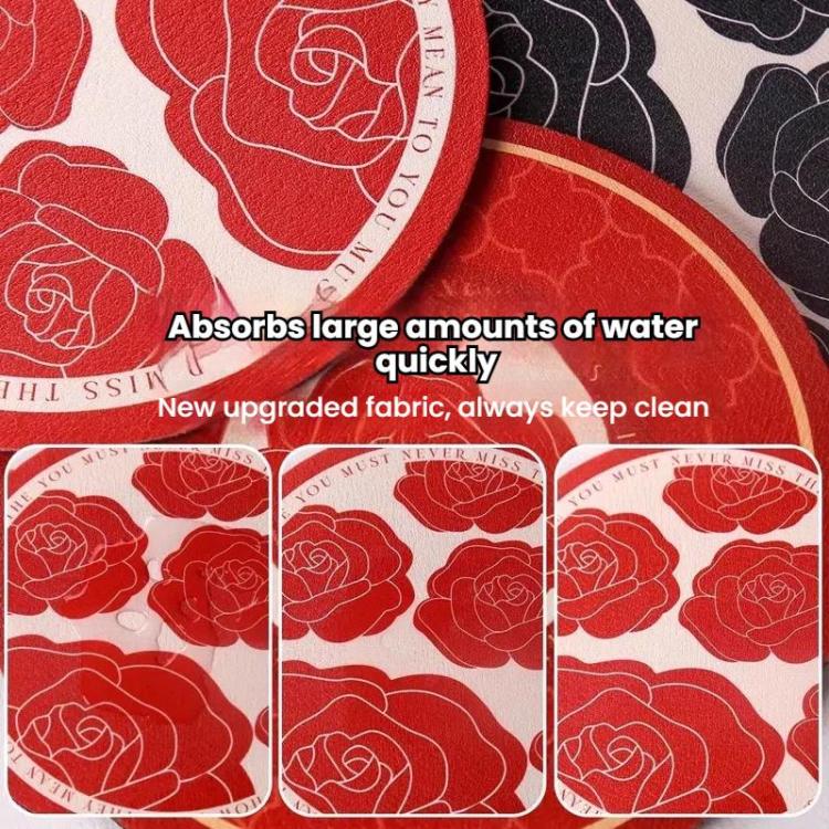 30x30cm Vintage Placemat Round Absorbent Thermal Insulation Table Mat Bar Coaster Dishes Western Placemat, Style: Halo Heart Pink