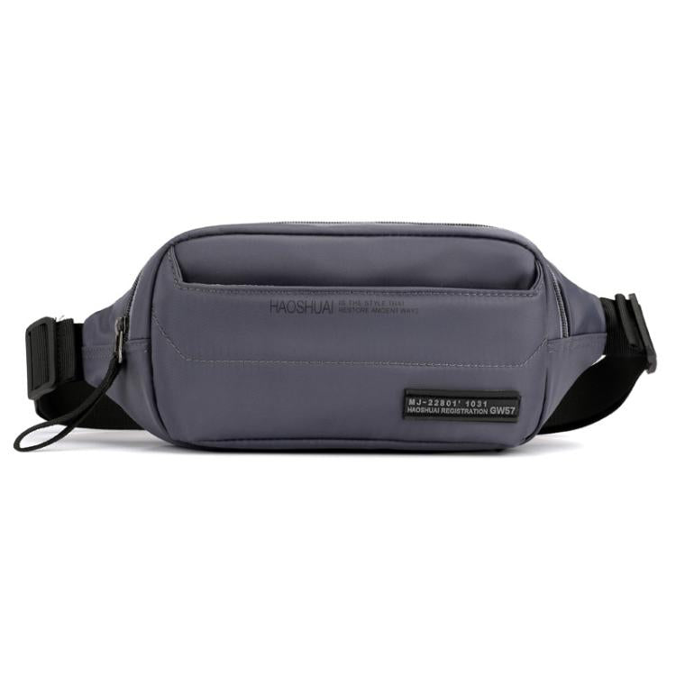 HAOSHUAI Men Outdoor Running Waist Bag Casual Chest Pouch Messenger Bag
