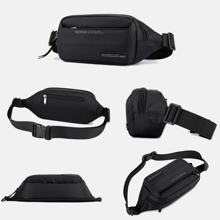HAOSHUAI Men Outdoor Running Waist Bag Casual Chest Pouch Messenger Bag