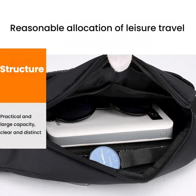 HAOSHUAI Men Outdoor Running Waist Bag Casual Chest Pouch Messenger Bag