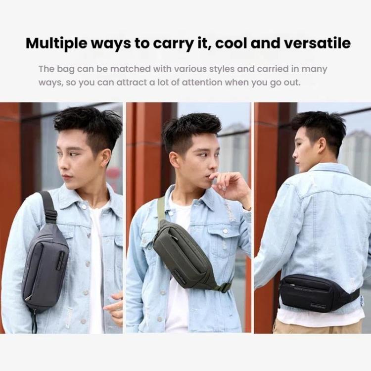 HAOSHUAI Men Outdoor Running Waist Bag Casual Chest Pouch Messenger Bag
