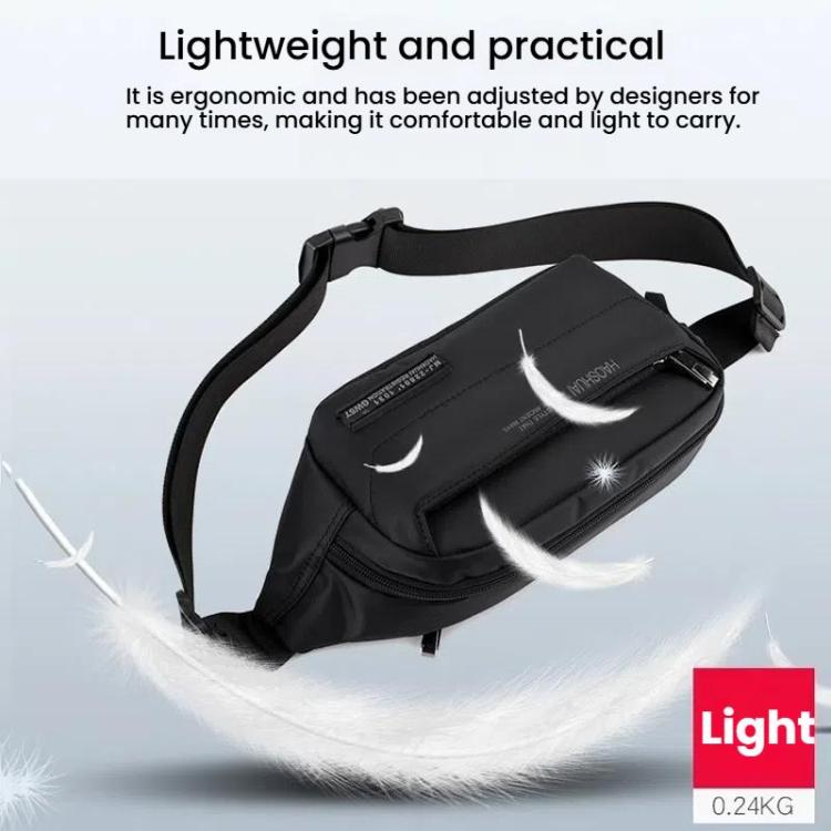 HAOSHUAI Men Outdoor Running Waist Bag Casual Chest Pouch Messenger Bag