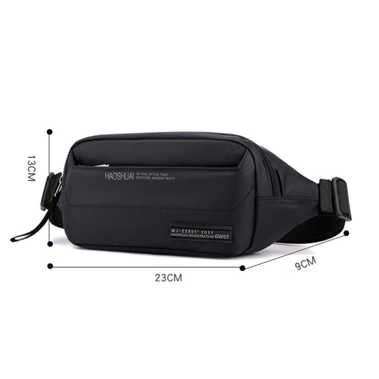 HAOSHUAI Men Outdoor Running Waist Bag Casual Chest Pouch Messenger Bag