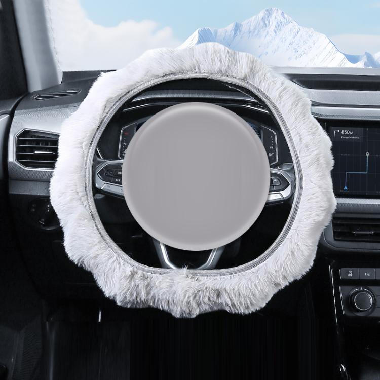 38cm Plush Soft Warm Car Steering Wheel Cover Without Inner Ring
