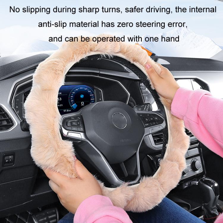 38cm Plush Soft Warm Car Steering Wheel Cover Without Inner Ring