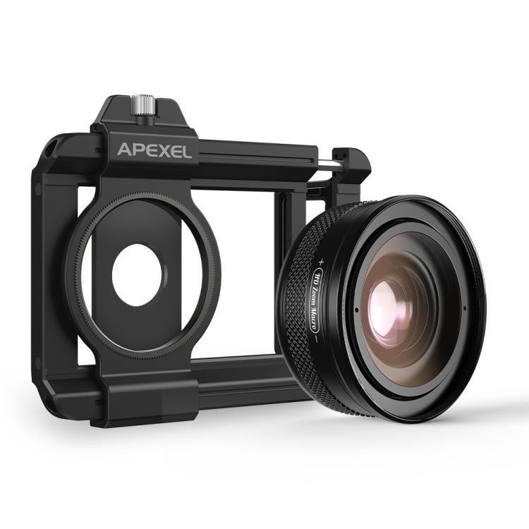 APEXEL APL-ZM100 10X-20X Fixed Focus Macro Cell Phone Lens For HD Close-up Photography - Black
