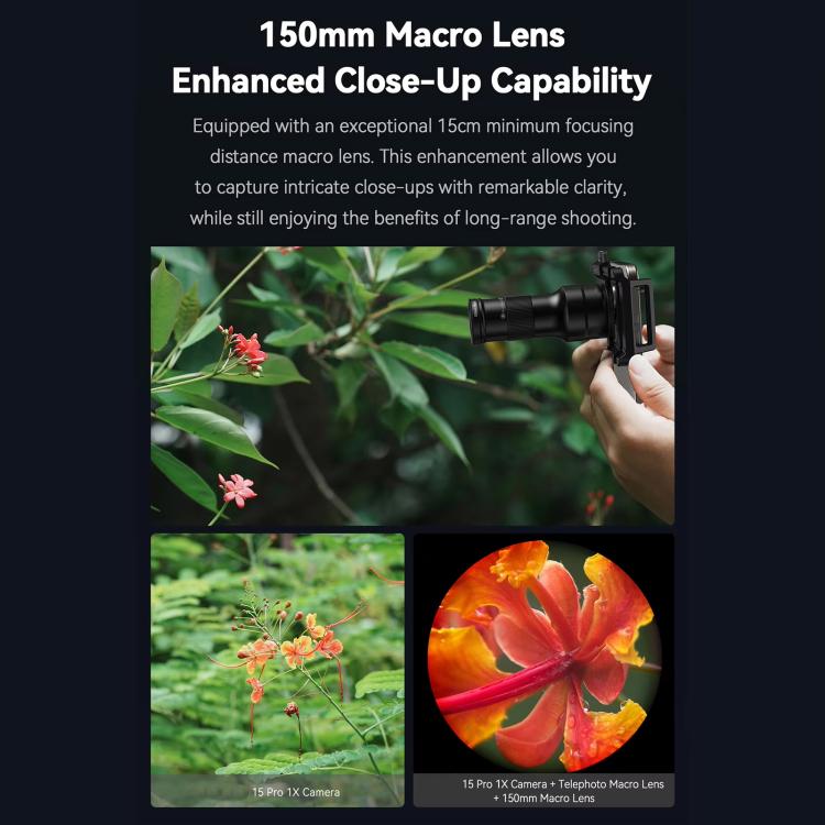APEXEL APL-TM6 Portable 6X Telephoto Macro 2 In 1 Cell Phone Lens
