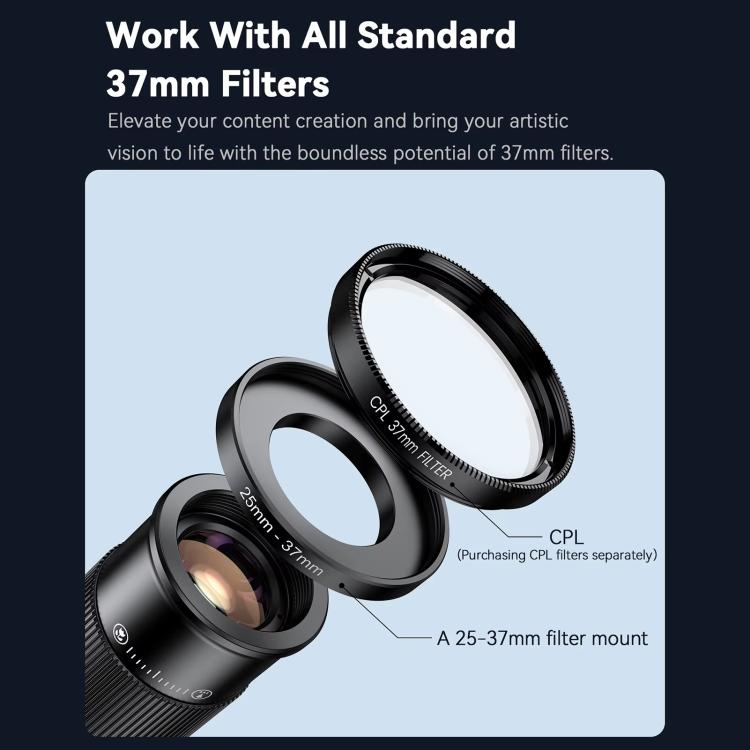 APEXEL APL-TM6 Portable 6X Telephoto Macro 2 In 1 Cell Phone Lens