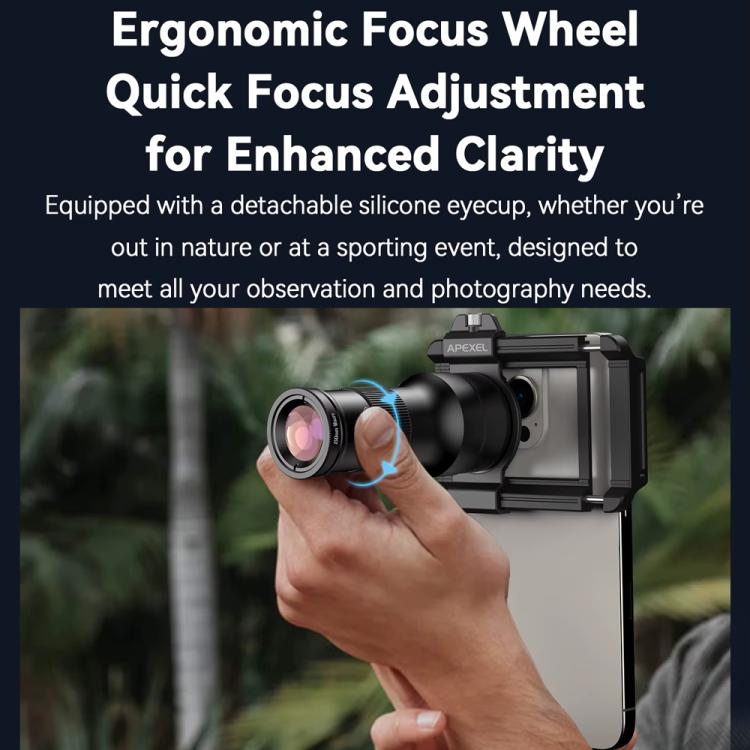 APEXEL APL-TM6 Portable 6X Telephoto Macro 2 In 1 Cell Phone Lens