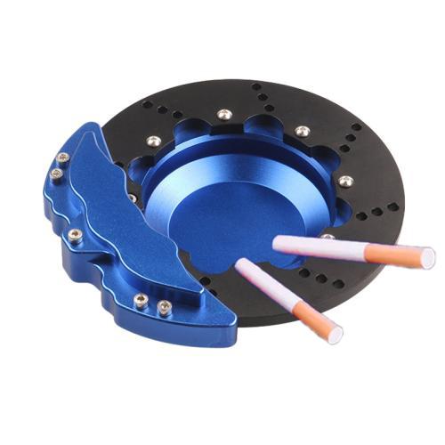 Car All-Aluminum Brake Disc Ashtray, Size: Non-rotating - Blue Black Edge