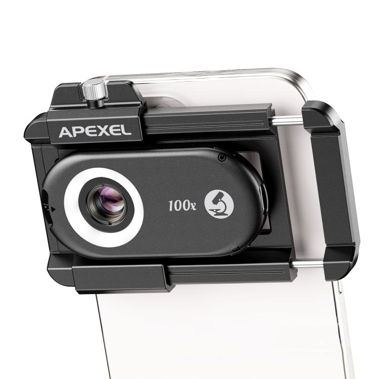 APEXEL APL-MS100 100X Portable Cell Phone Microscope With LED Lights