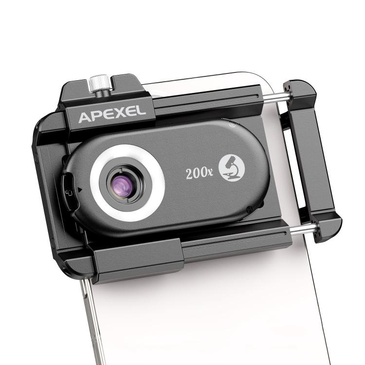 APEXEL APL-MS200 200x Portable Microscope Cell Phone Lens With LED/ UV Lights Built-in CPL Filter
