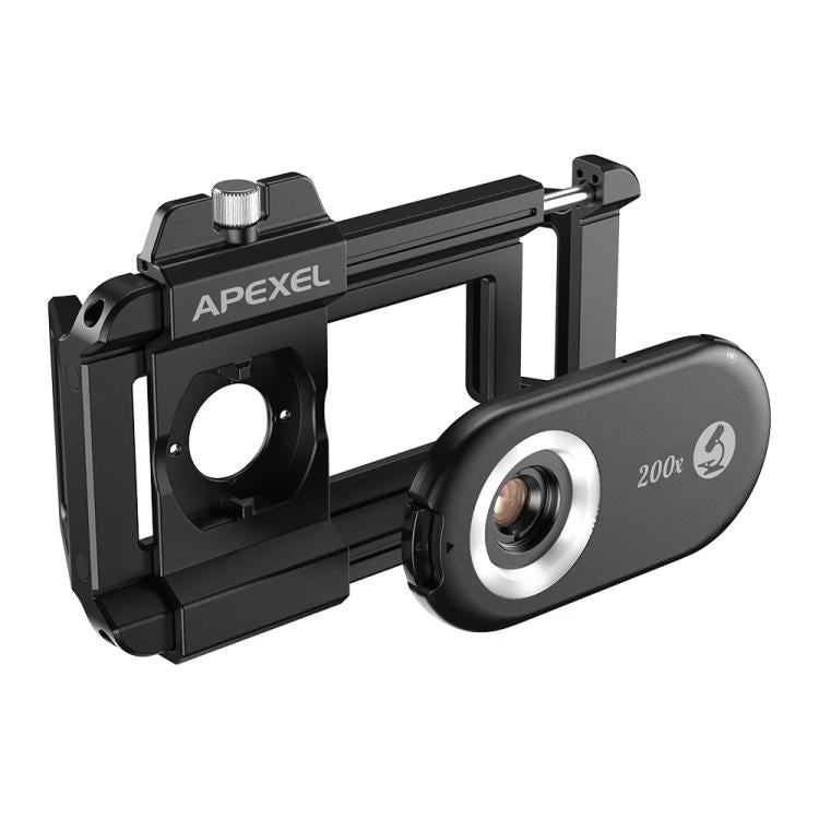 APEXEL APL-MS200 200x Portable Microscope Cell Phone Lens With LED/ UV Lights Built-in CPL Filter
