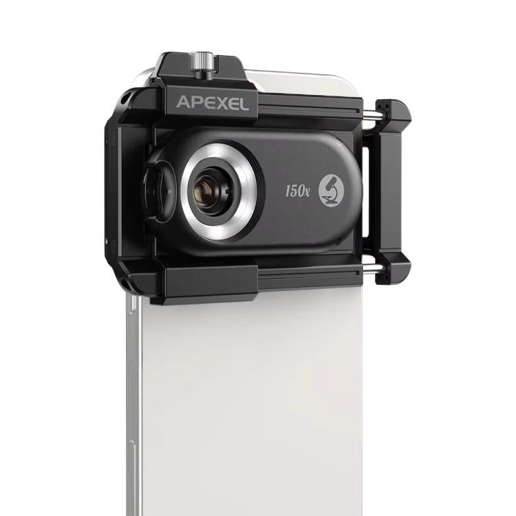 APEXEL APL-MS150 150X Portable Microscope Cell Phone Lens With LED/ UV Lights Built-in CPL Filter