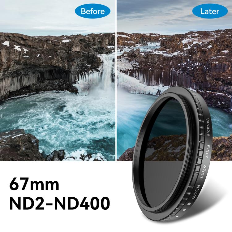 APEXEL APL-67VND400 67mm Cell Phone Photo Filter Adjustable Light Reducing Lens
