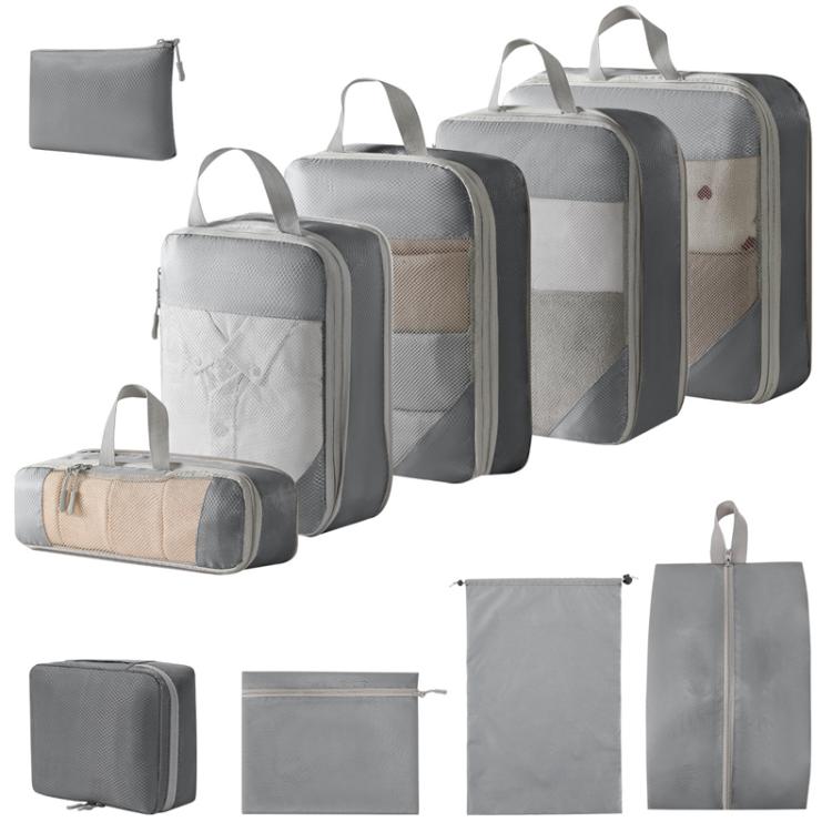 10 In 1 Mesh Compressed Travel Organizer Bag Luggage Clothes Shoes Toiletries Storage Bag