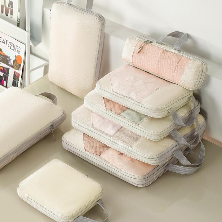 5 In 1 Mesh Compressed Travel Organizer Bag Luggage Clothes Shoes Toiletries Storage Bag