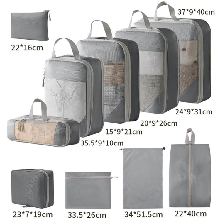 6 In 1 Mesh Compressed Travel Organizer Bag Luggage Clothes Shoes Toiletries Storage Bag