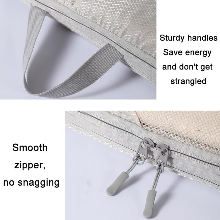 8 In 1 Mesh Compressed Travel Organizer Bag Luggage Clothes Shoes Toiletries Storage Bag