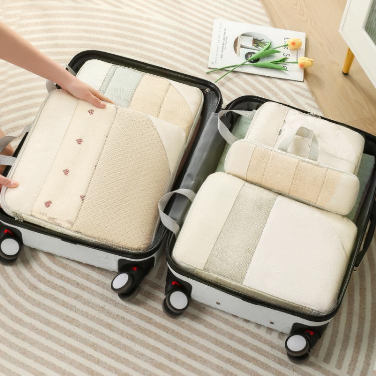 8 In 1 Mesh Compressed Travel Organizer Bag Luggage Clothes Shoes Toiletries Storage Bag