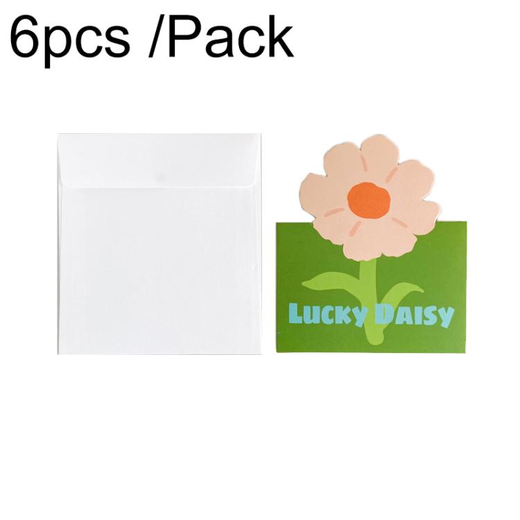 6pcs /Pack Three-dimensional Bouquet Foldable Greeting Card with Envelope