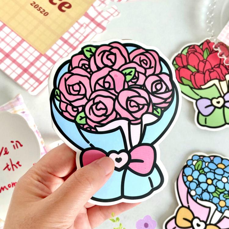 6pcs /Pack Three-dimensional Bouquet Foldable Greeting Card with Envelope