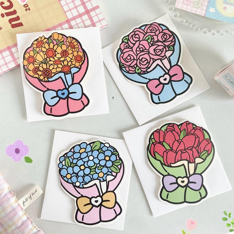 6pcs /Pack Three-dimensional Bouquet Foldable Greeting Card with Envelope