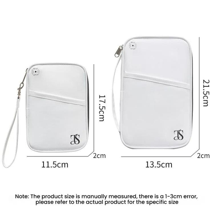 TRAVEL SEASON RFID Anti-theft Passport Clip ID Bag Waterproof Protective Case Travel Organizer Bag, Color: Large Black