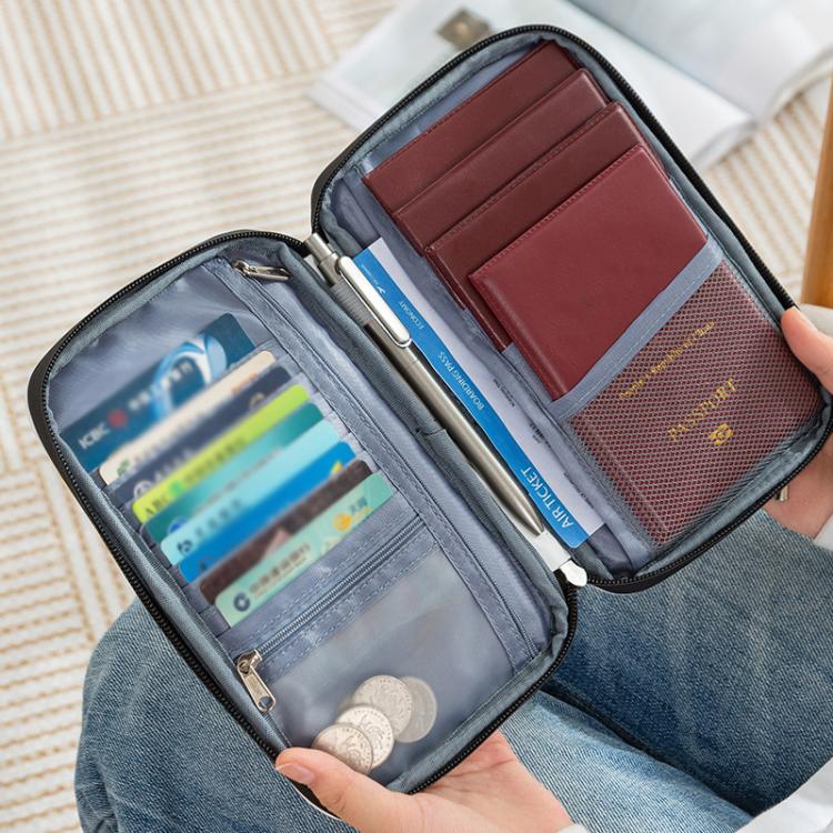 TRAVEL SEASON RFID Anti-theft Passport Clip ID Bag Waterproof Protective Case Travel Organizer Bag, Color: Large Black