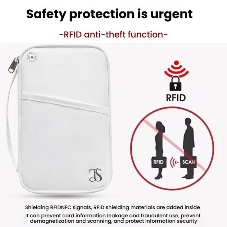 TRAVEL SEASON RFID Anti-theft Passport Clip ID Bag Waterproof Protective Case Travel Organizer Bag, Color: Small Black