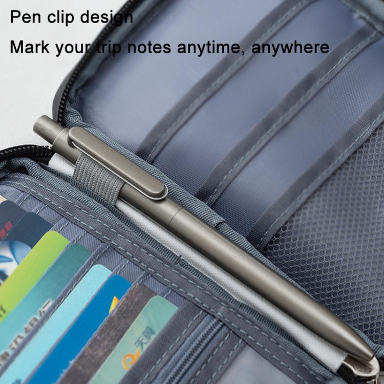 TRAVEL SEASON RFID Anti-theft Passport Clip ID Bag Waterproof Protective Case Travel Organizer Bag, Color: Small Black