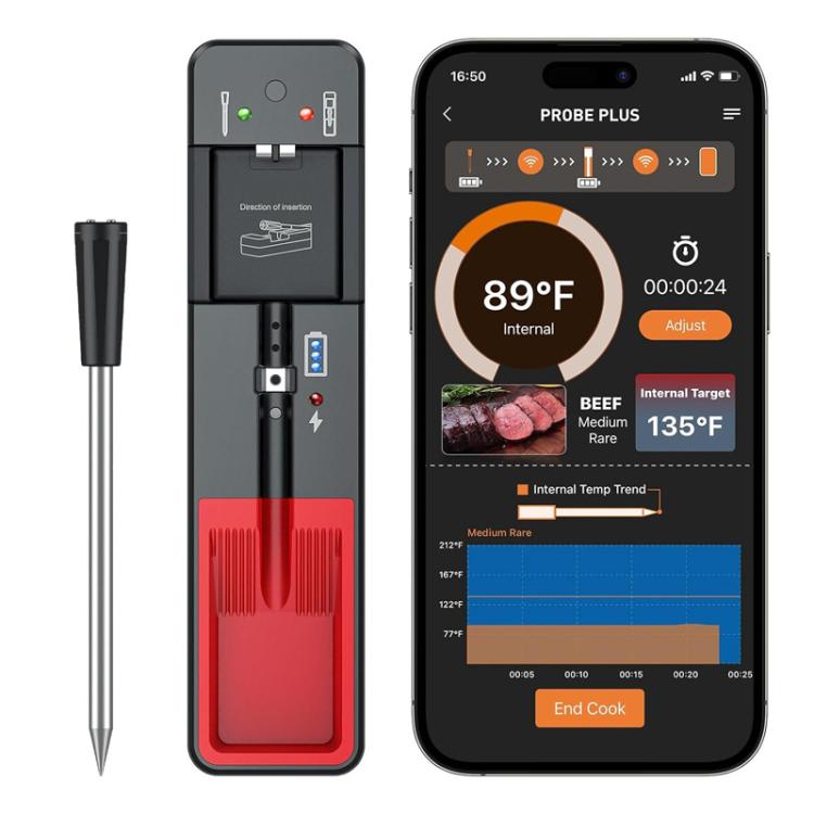 Smart Wireless Bluetooth BBQ Grill Thermometer Home Use Kitchen Food Oven Thermometer - -10-105 Degrees Celsius