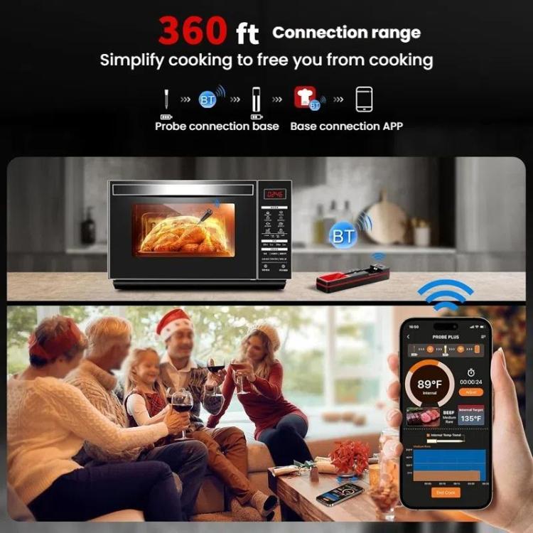 Smart Wireless Bluetooth BBQ Grill Thermometer Home Use Kitchen Food Oven Thermometer - -10-105 Degrees Celsius