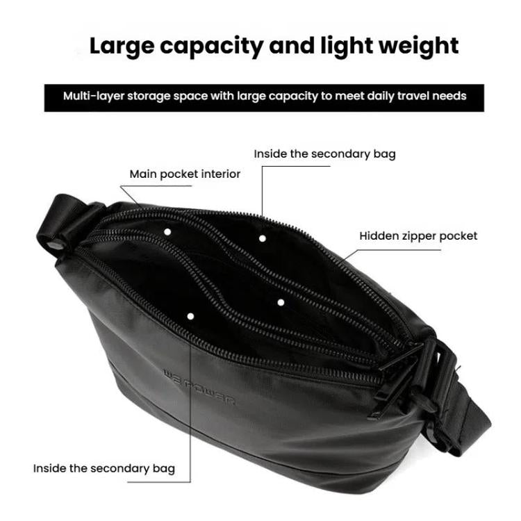 WEPOWER Simple Shoulder Bag For Men Light Casual Commuter Messenger Pack