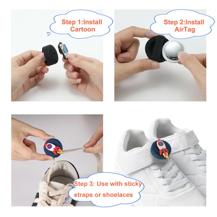 5pcs /Pack For AirTag 2nd Gen / AirTag 1st Gen Children Shoelace Fixed Locator Silicone Protective Cover