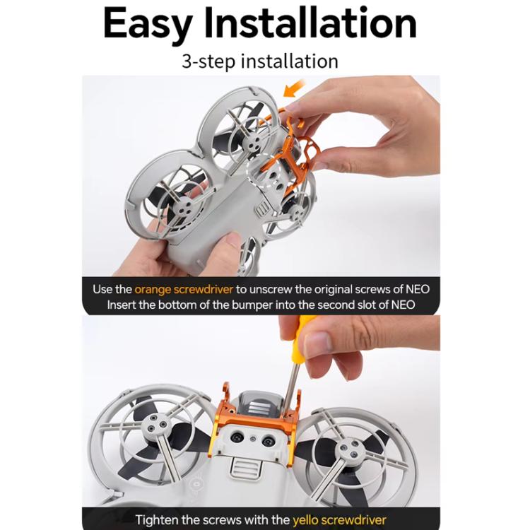 For DJI Neo RCSTQ Aluminum Alloy Crash Bar Convenient Quick Release Protective Stand - Orange