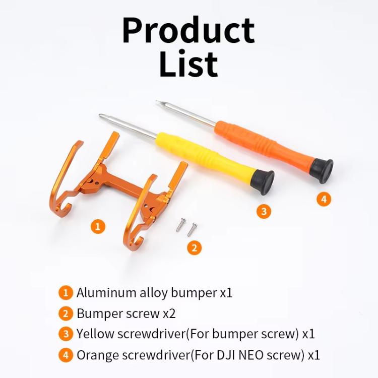 For DJI Neo RCSTQ Aluminum Alloy Crash Bar Convenient Quick Release Protective Stand - Orange