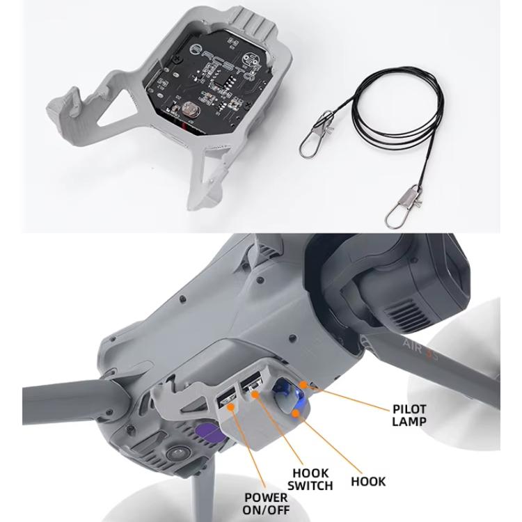 For DJI Air 3S RCSTQ Drone Air Thrower Transport Device - Thrower+Binding Line