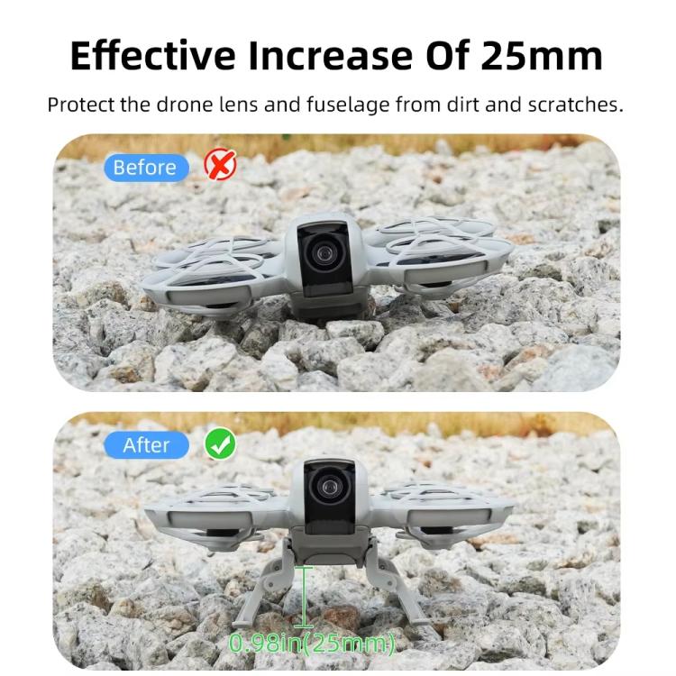 For DJI Neo BRDRC NEO021 Boosting Kickstand Drone Landing Gear Folding Sled Kickstand - Gray