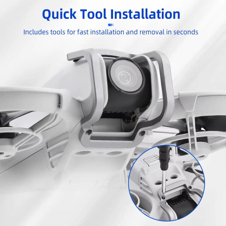For DJI Neo BRDRC Metal Bumper Crash Bar Drone Gimbal Lens Protection Bracket Accessories - Silver