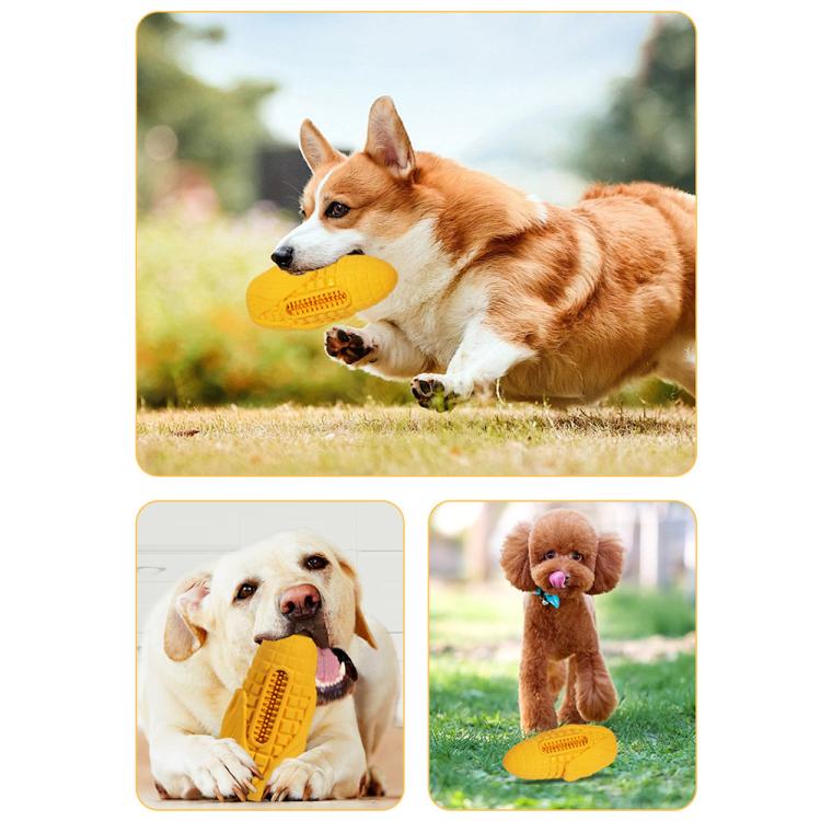 Corn Shaped Bacon Scented Pet Chewable Teething Stick Dog Sounding Toy