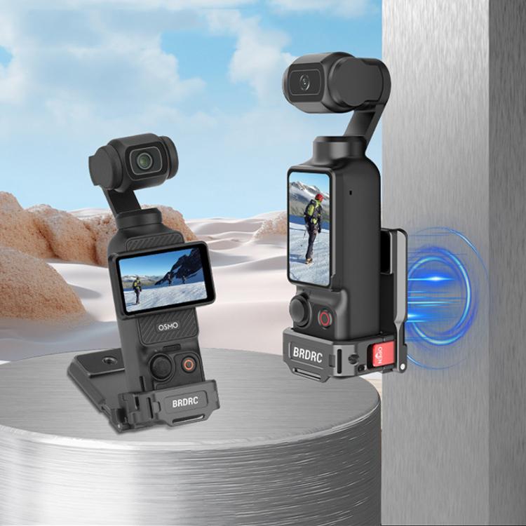 For DJI OSMO Pocket 3 BRDRC PO3005 Multi-functional Magnetic Base Expansion Back Clip Holder Adapter Bezel Accessory - Tarnish
