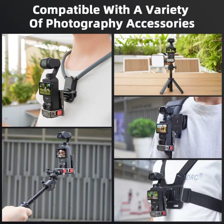 For DJI OSMO Pocket 3 BRDRC PO3005 Multi-functional Magnetic Base Expansion Back Clip Holder Adapter Bezel Accessory - Tarnish