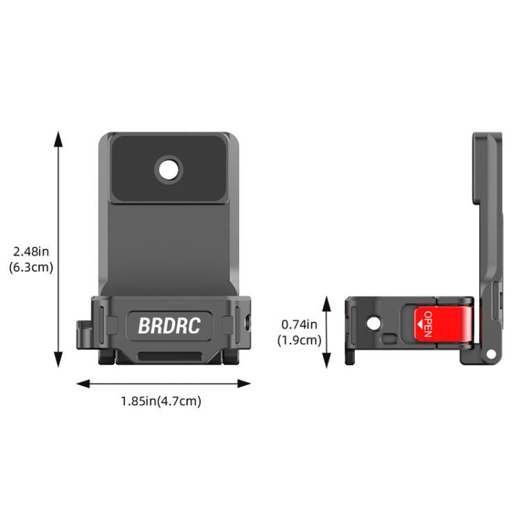 For DJI OSMO Pocket 3 BRDRC PO3005 Multi-functional Magnetic Base Expansion Back Clip Holder Adapter Bezel Accessory - Tarnish