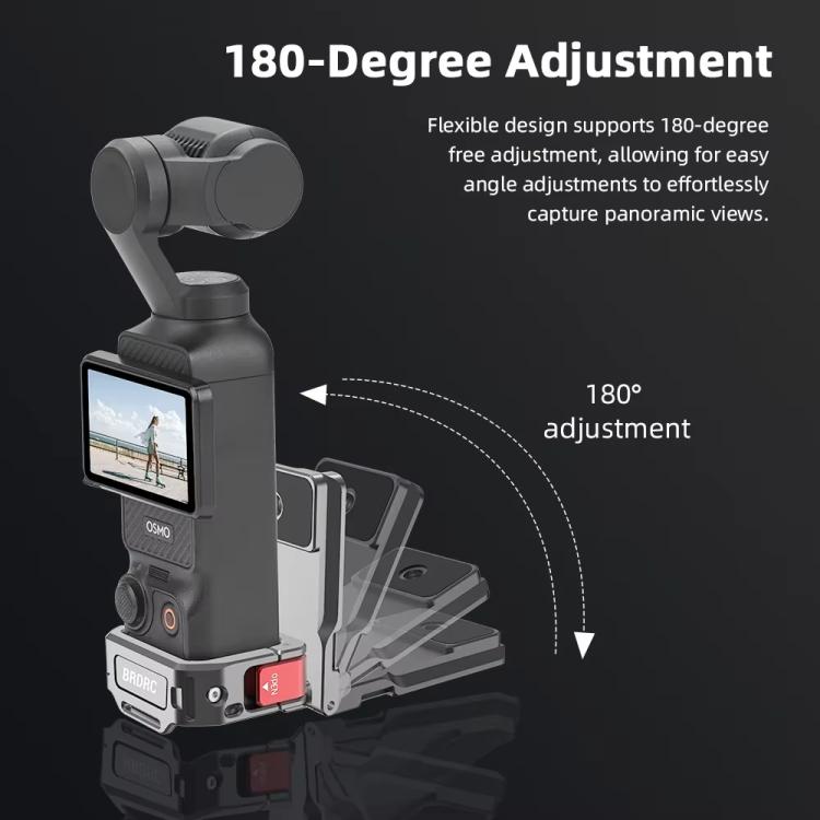 For DJI OSMO Pocket 3 BRDRC PO3005 Multi-functional Magnetic Base Expansion Back Clip Holder Adapter Bezel Accessory - Tarnish